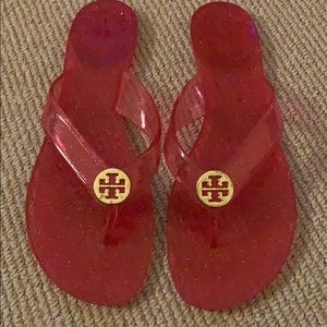 Authentic Tory Burch pink jelly sandals